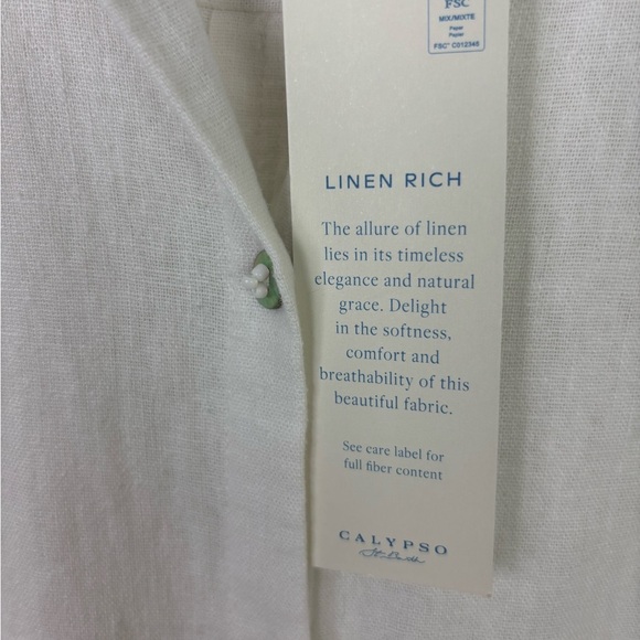 Calypso St. Barth NWT Linen Shirt Dress Size XL - Picture 15 of 16